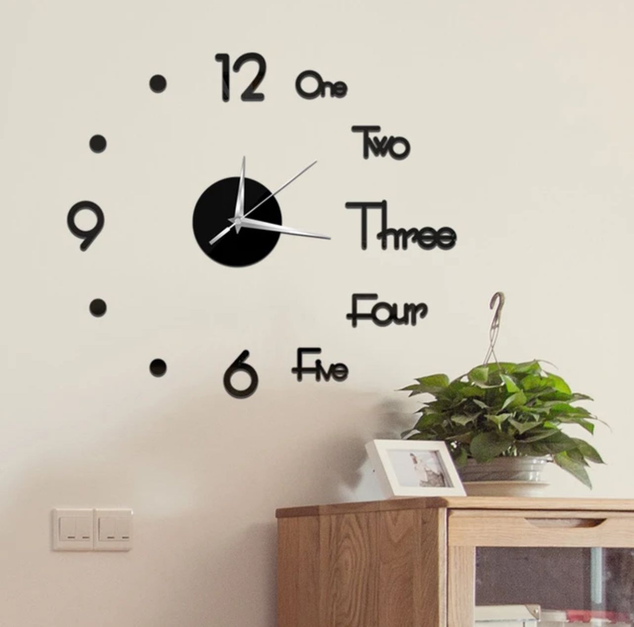 Miniatura 6 de Reloj de pared 3D de 60cm Negro